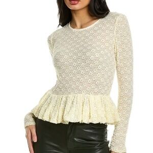 Rebecca Taylor lace peplum blouse